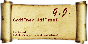 Grüner József névjegykártya